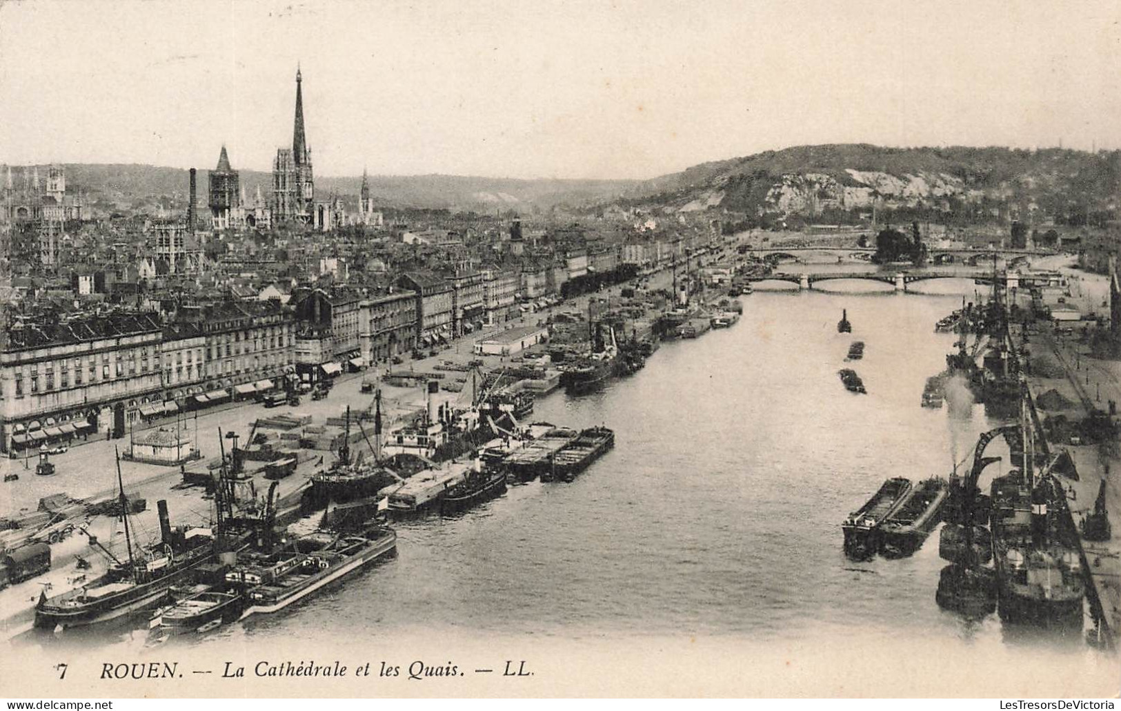 FRANCE - Rouen - Vue Générale De La Cathédrale Et Les Quais - L L - Carte Postale Ancienne - Rouen