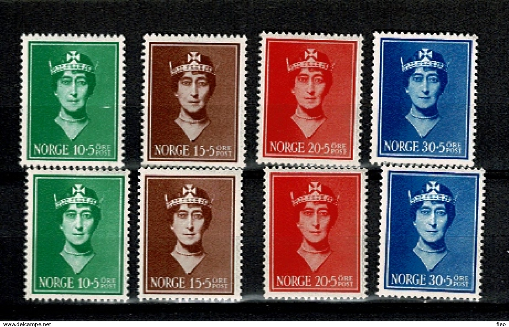 1939 NORVEGE 2 X Serie  Yvert 195-98 ** MNH - Nuovi