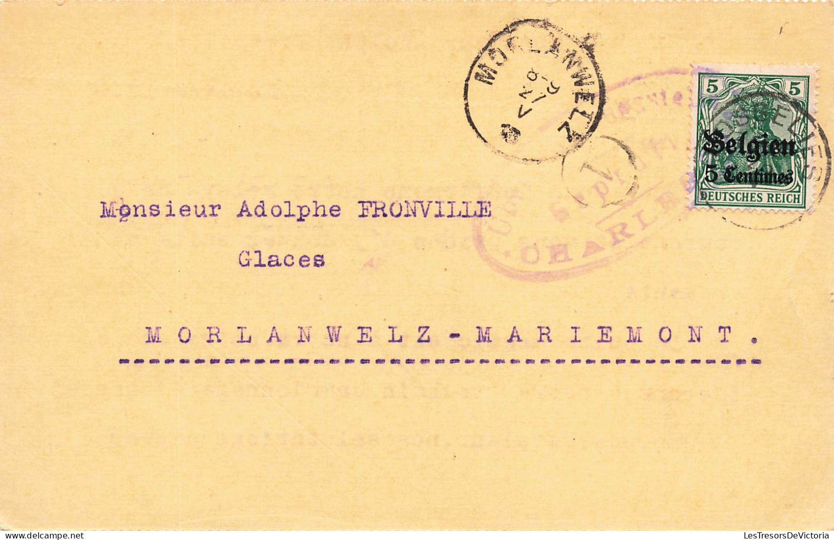 BELGIQUE - Monsieur Adolphe Fronvielle - Glaces - Morlanwelz Mariemont - Carte Postale Ancienne - La Louviere