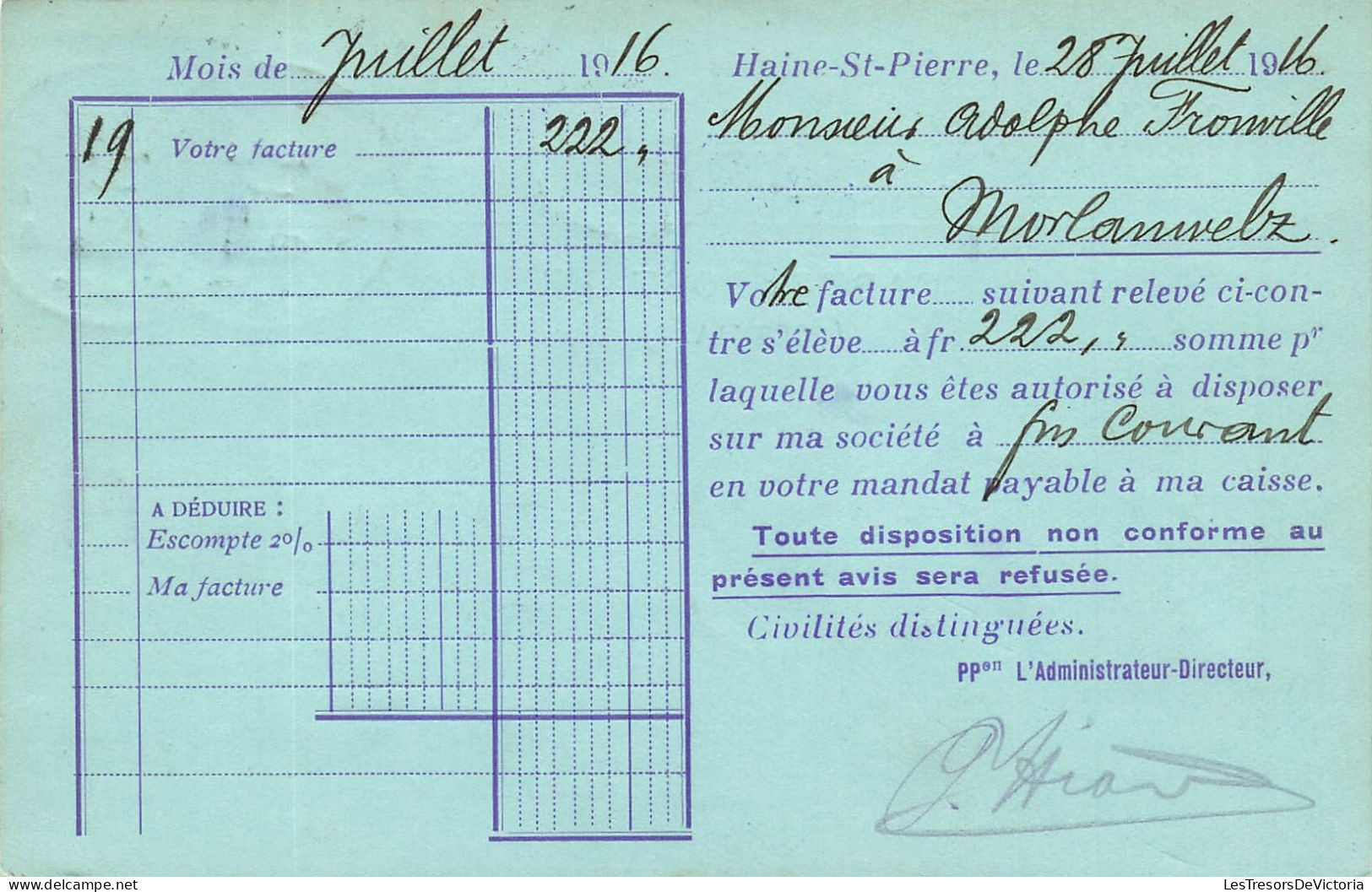 BELGIQUE - Société Anonyme Compagne Centrale De Co ? - Leon Hiard - Haine St Pierre - Carte Postale Ancienne - La Louvière