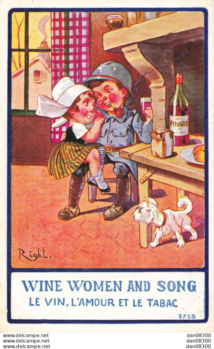 LE VIN L'AMOUR ET LE TABAC  WINE WOMEN AND SONG ILLUSTRATION RIGHT - Right