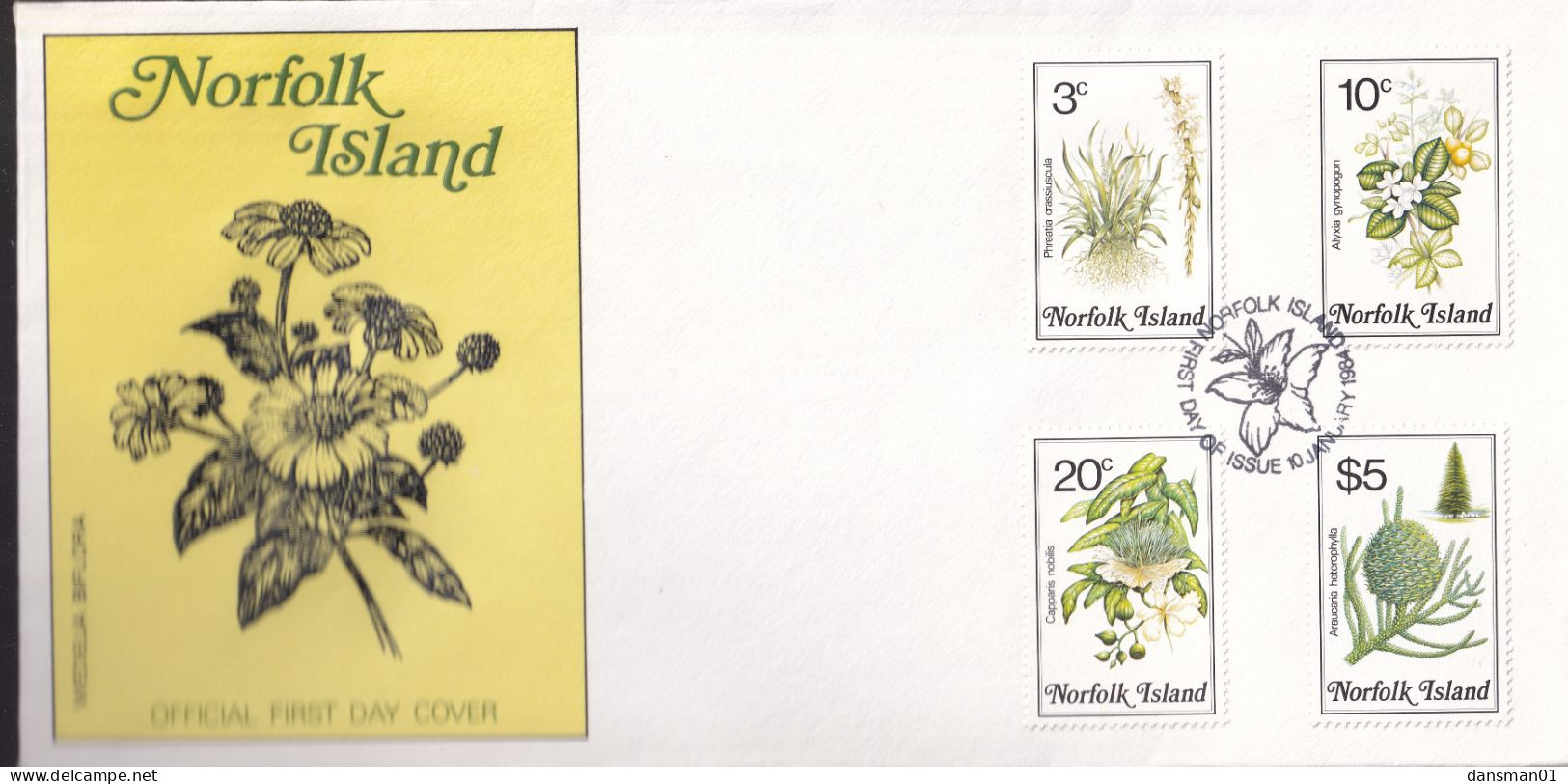 Norfolk Island 1984 Flowers Sc 323-38 FDC (4 COVERS) - Ile Norfolk