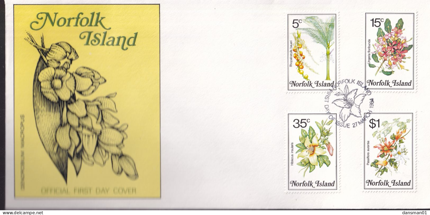 Norfolk Island 1984 Flowers Sc 323-38 FDC (4 COVERS) - Norfolk Island