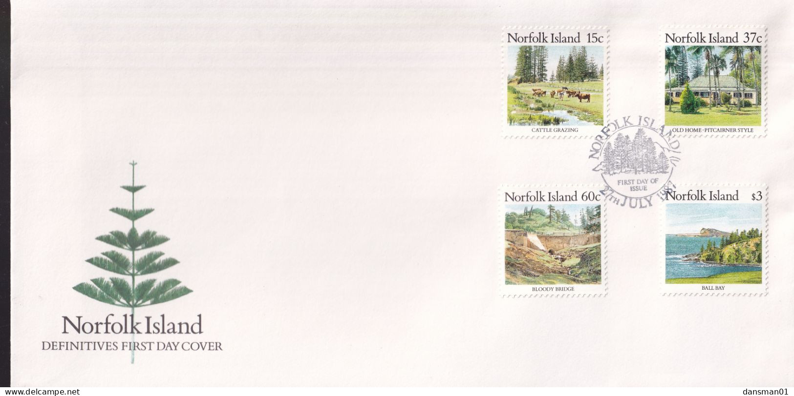 Norfolk Island 1987-88 Island Scenery Sc 401-16 FDC (4 COVERS) - Ile Norfolk