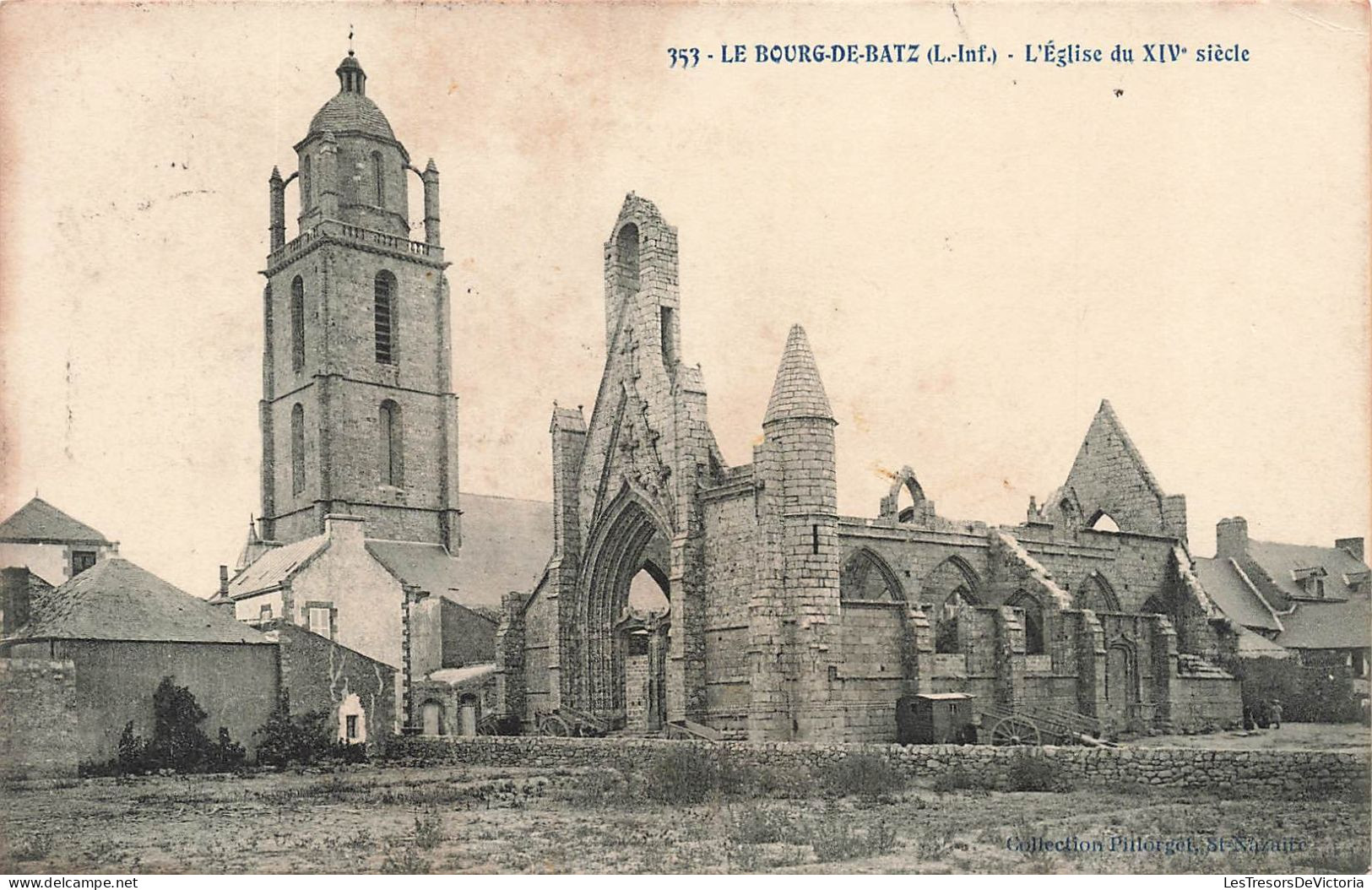 FRANCE - Le Bourg De Batz ( L Inf) - Vue Générale De L'église Du XIVe Siècle - Carte Postale Ancienne - Batz-sur-Mer (Bourg De B.)