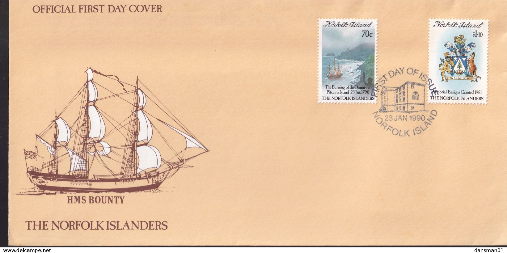 Norfolk Island 1990 Pitcairn Settlement Sc 469-70 FDC - Ile Norfolk