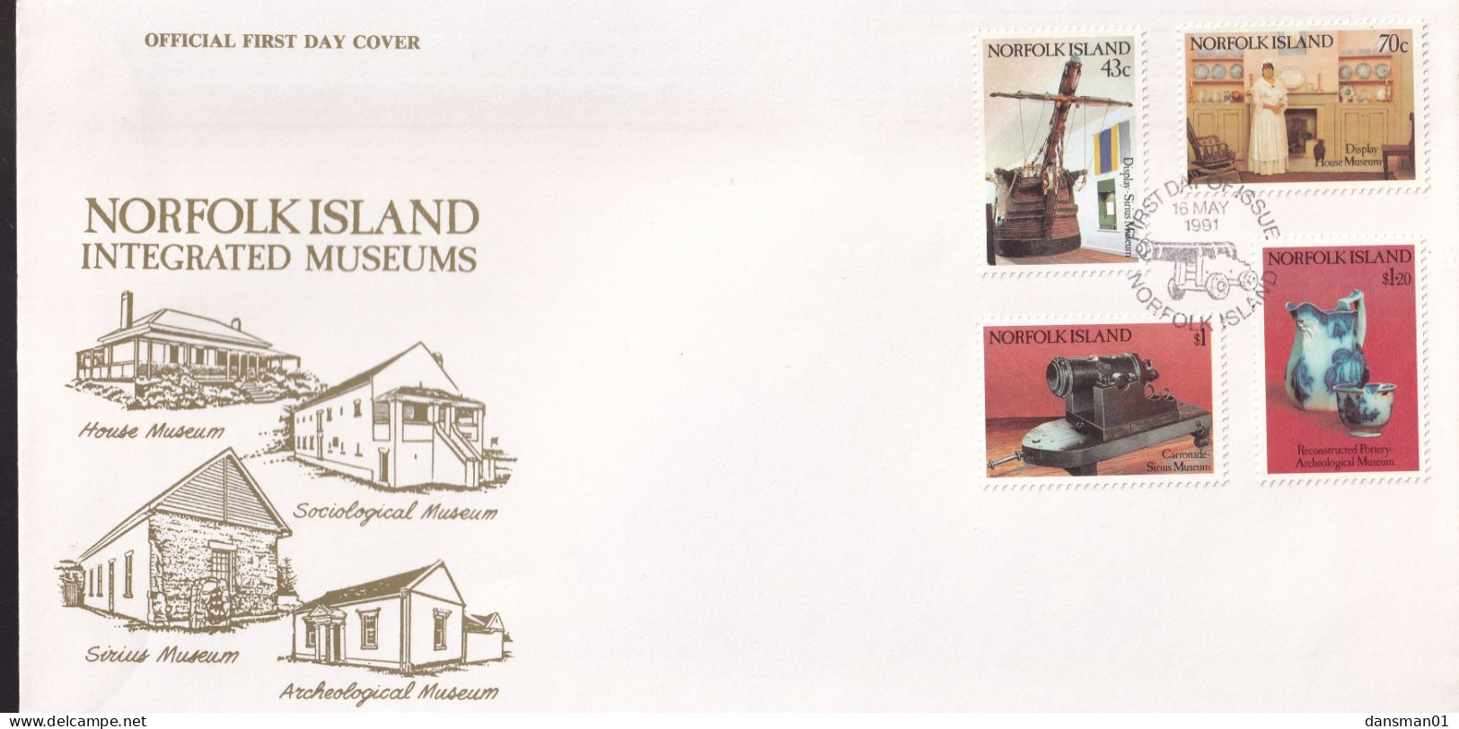 Norfolk Island 1991 Museum Display Sc 504-07 FDC - Ile Norfolk