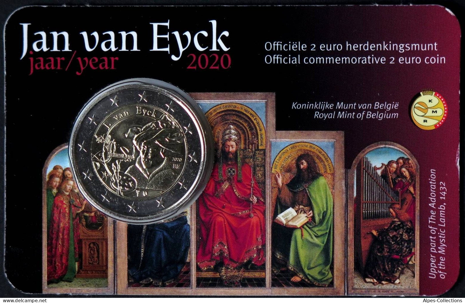 BE20020.5 - COINCARD BELGIQUE - 2020 - 2 Euros Comm. Année Jan Van Eyck - N - Belgium
