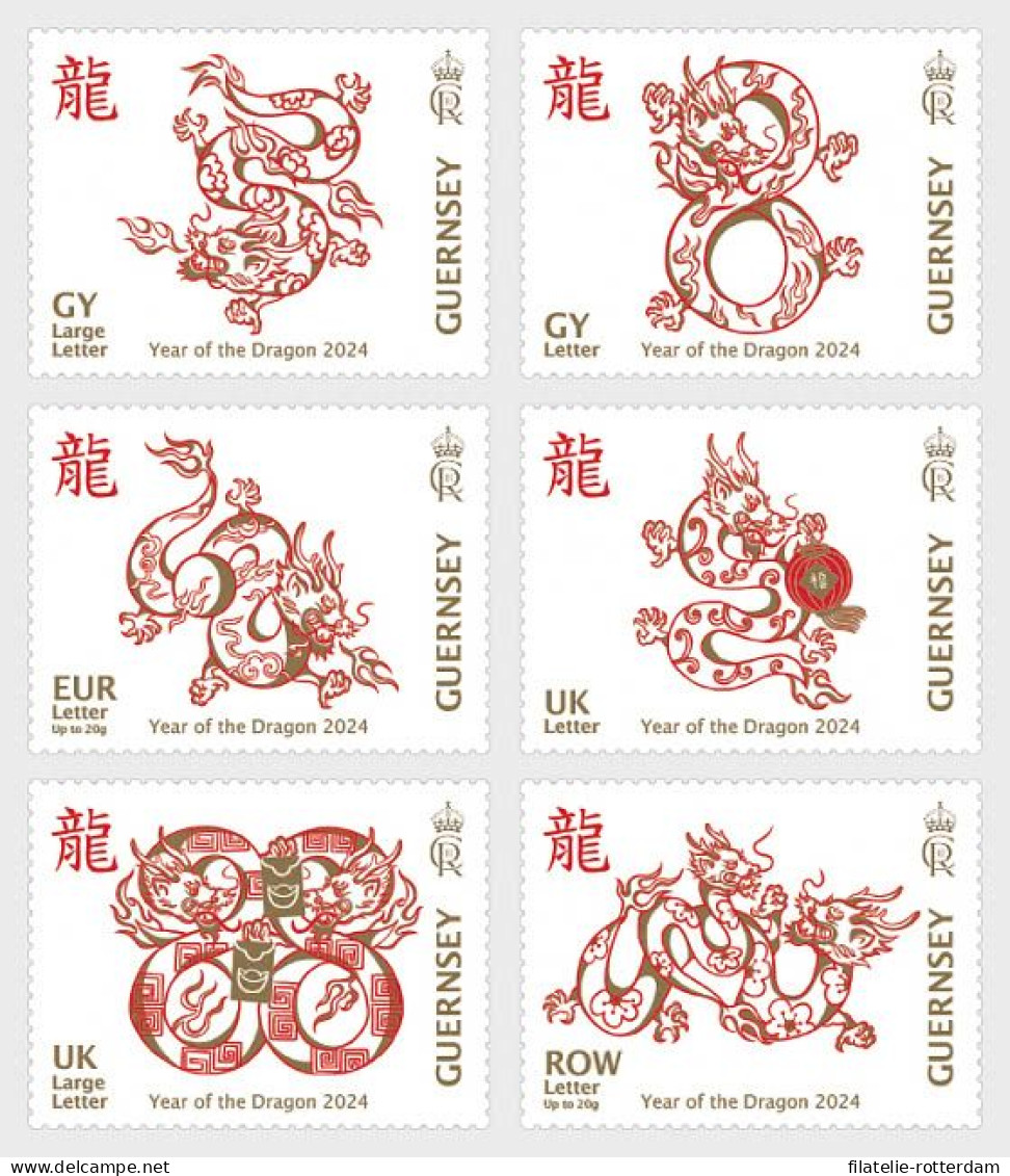 Guernsey - Postfris / MNH - Complete Set Year Of The Dragon 2024 - Guernesey