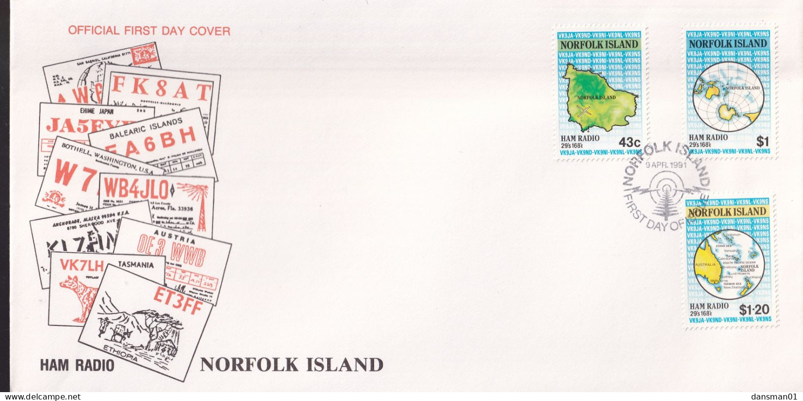 Norfolk Island 1991 Ham Radio Sc 501-03 FDC - Norfolk Island