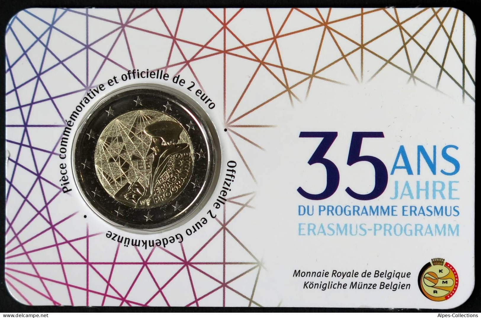 BE20022.4 - COINCARD BELGIQUE - 2022 - 2 Euros Comm. 35ans Programme Erasmus - F - Belgien