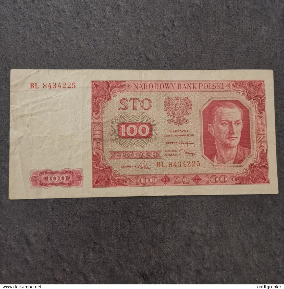 BILLET CIRCULE 100 ZLOTYCH 1948 POLOGNE / POLAND BANKNOTE - Pologne