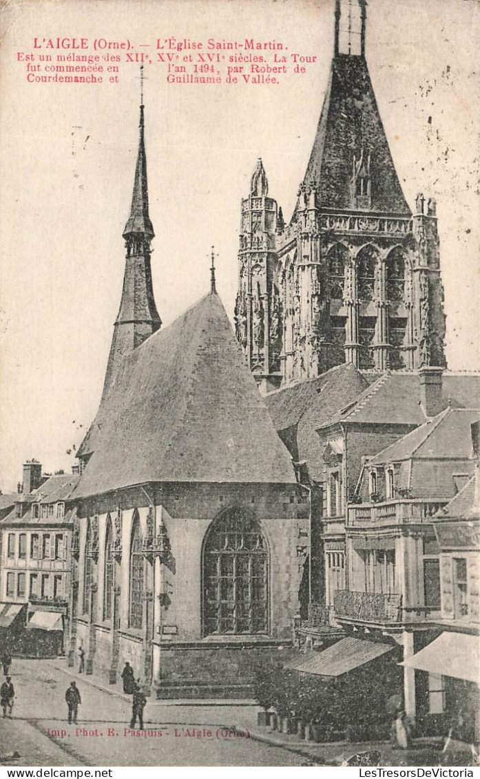 FRANCE - L'Aigle (Orne) - Vue Panoramique De L'église Saint Martin - Carte Postale Ancienne - L'Aigle