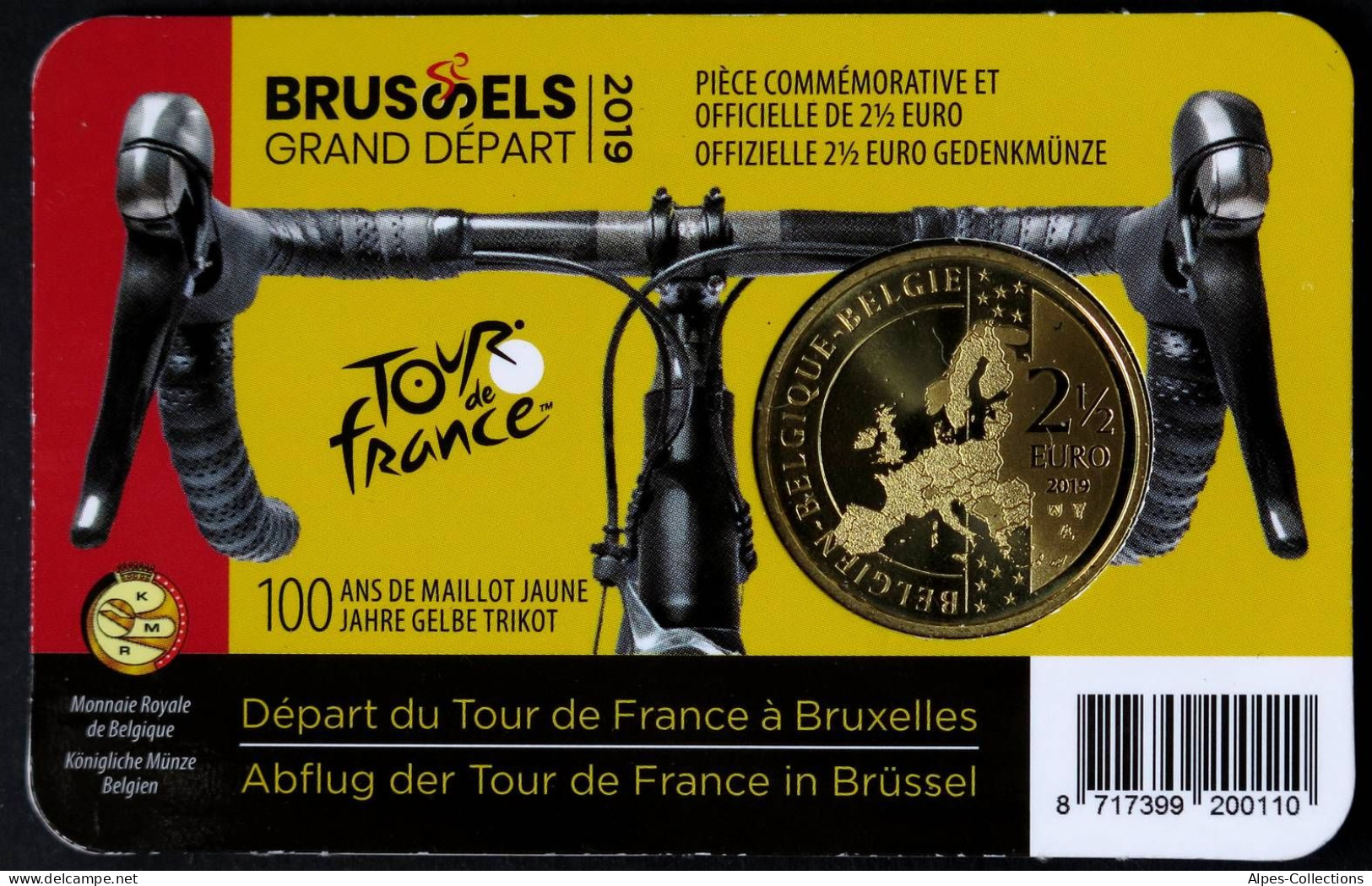 BEX00219.1 - COINCARD BELGIQUE - 2019 - 2,5 Euros Tour De France - N - Belgium