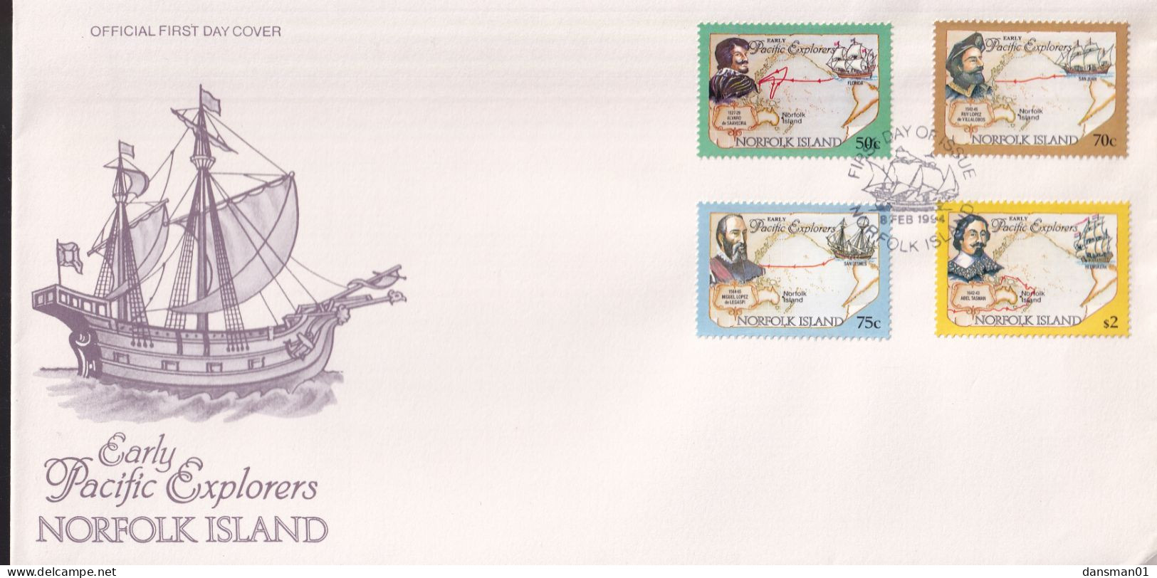 Norfolk Island 1994 Explorers Sc 550-561A FDC (3 COVERS) - Norfolk Island