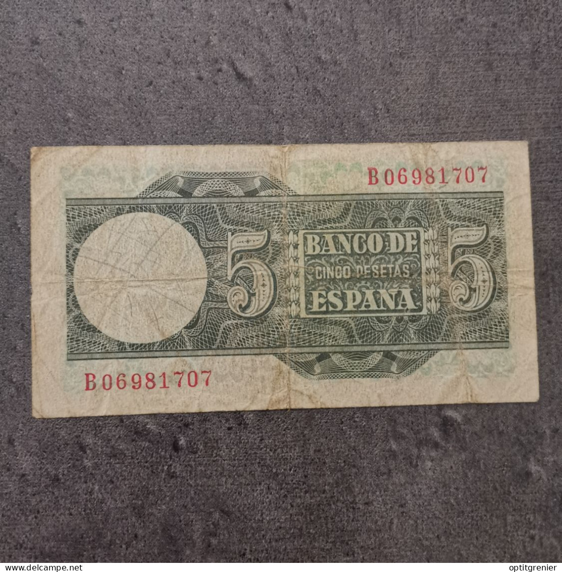 BILLET CIRCULE 5 PESETAS 1948 ESPAGNE / SPAIN BANKNOTE - 5 Pesetas