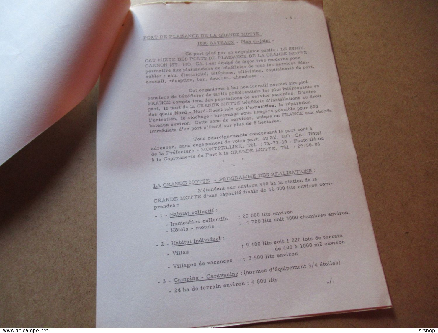 Dossier Création LA GRANDE MOTTE - CARNON Amenagement Du Departement De L'Herault MISSION RACINE Fin 1960 - Otros Planes