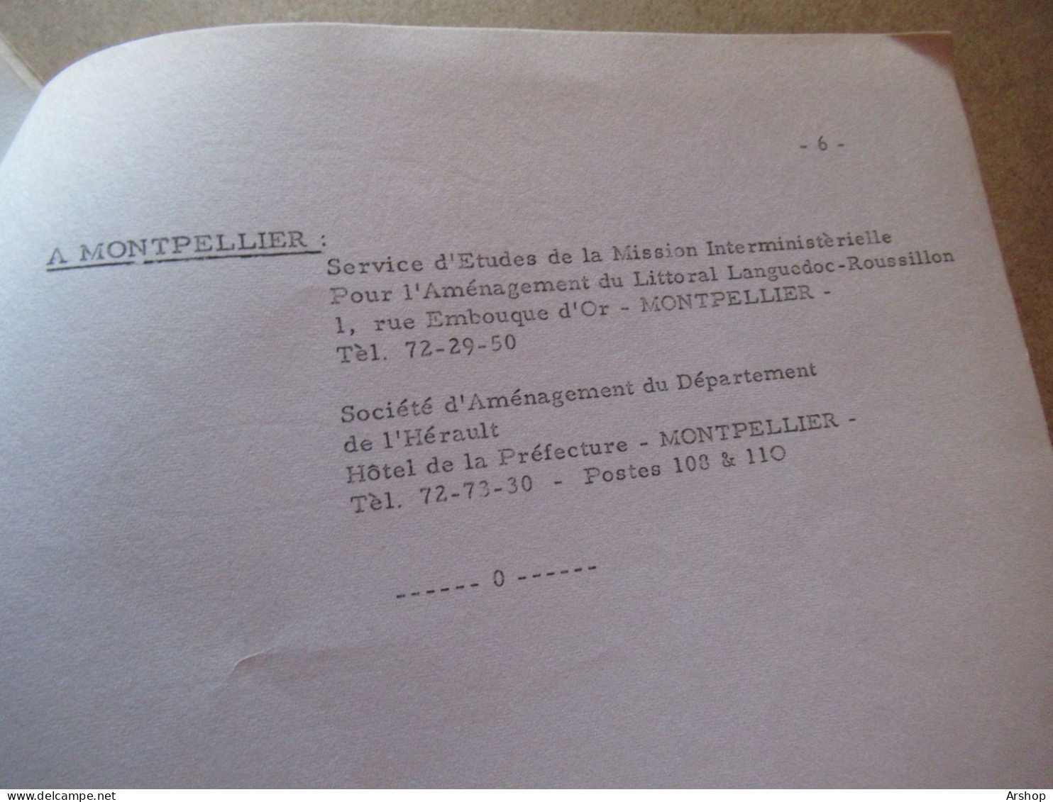 Dossier Création LA GRANDE MOTTE - CARNON amenagement du departement de l'Herault MISSION RACINE fin 1960