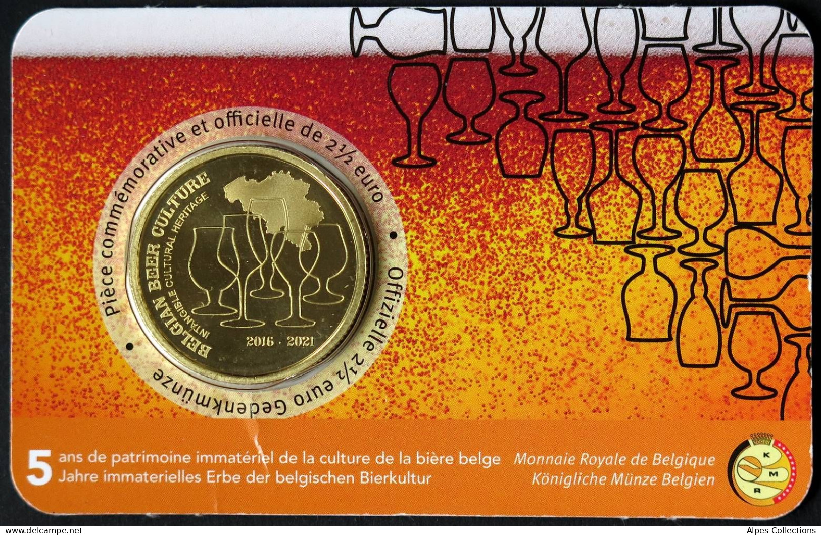 BEX00221.4 - COINCARD BELGIQUE - 2021 - 2,5 Euros Culture De La Bière Belge - F - Bélgica