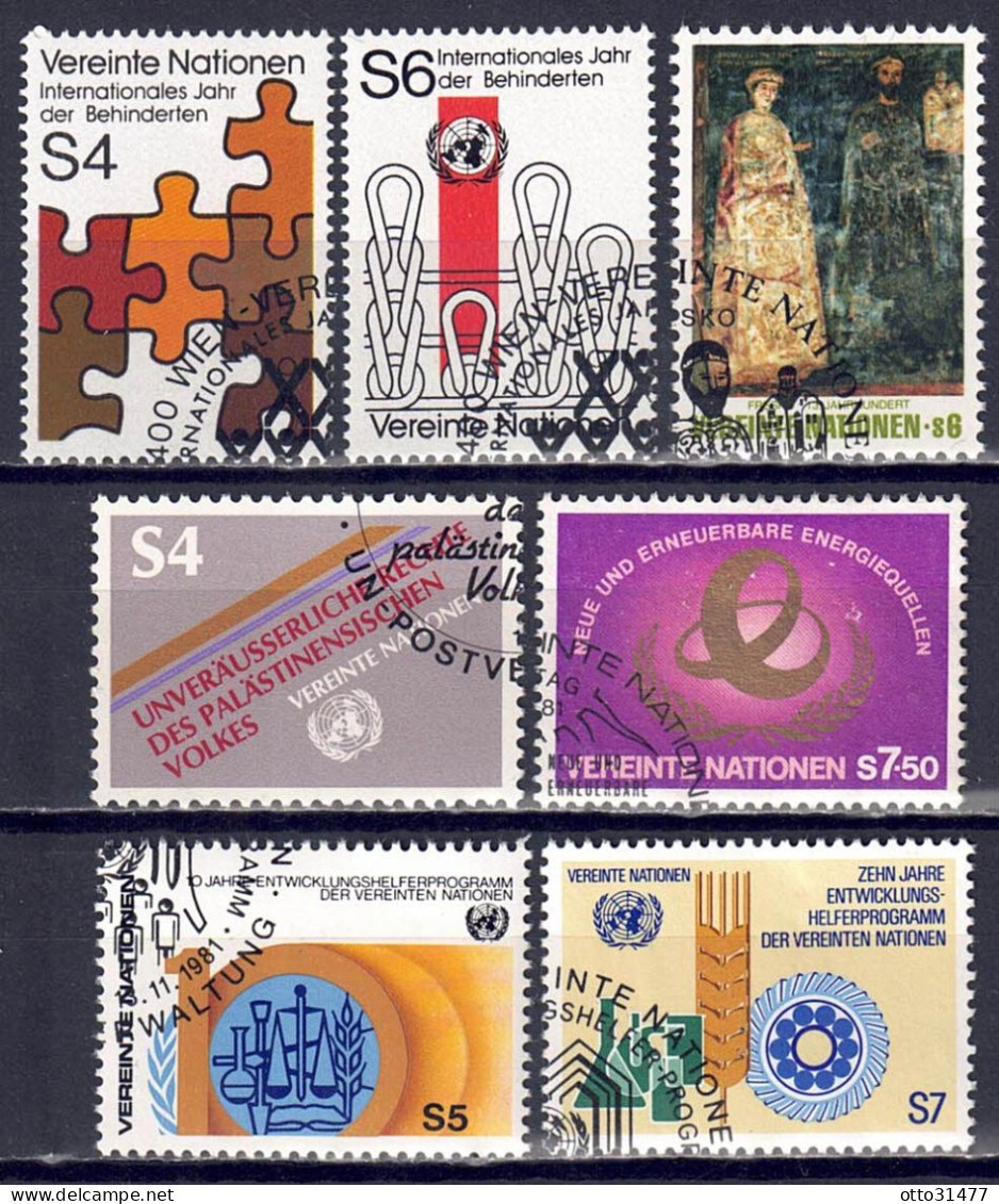 UNO Wien 1981 - Jahrgang Mit Nr. 16 - 22, Gestempelt / Used - Used Stamps