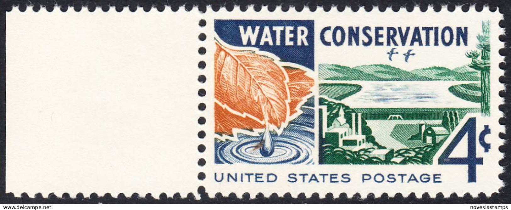 !a! USA Sc# 1150 MNH SINGLE W/ Left Margin - Water Conservation - Nuovi