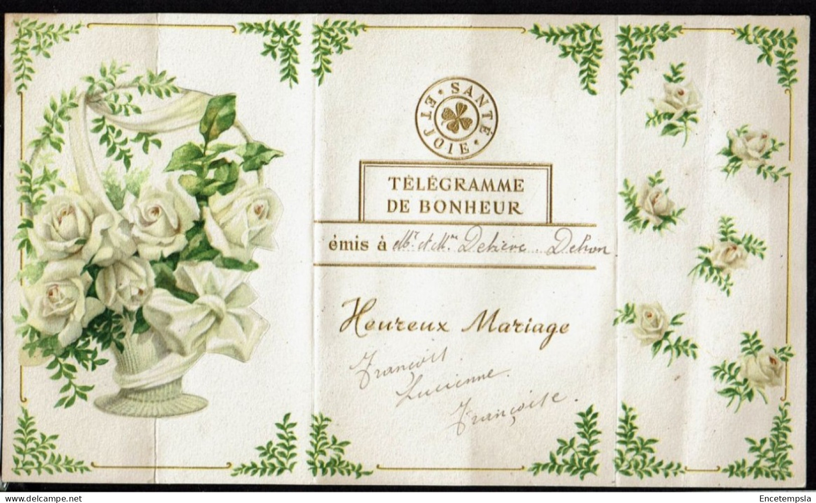 Télégramme  De Bonheur  Heureux Mariage VM77334 - Kultur