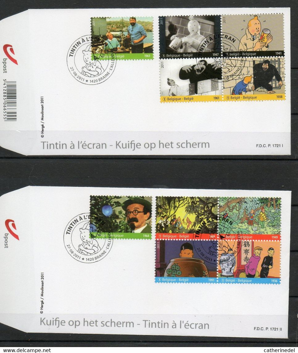 Année 2011 : FDC 4165-4174 - Tintin à L'écran - 2011-2014