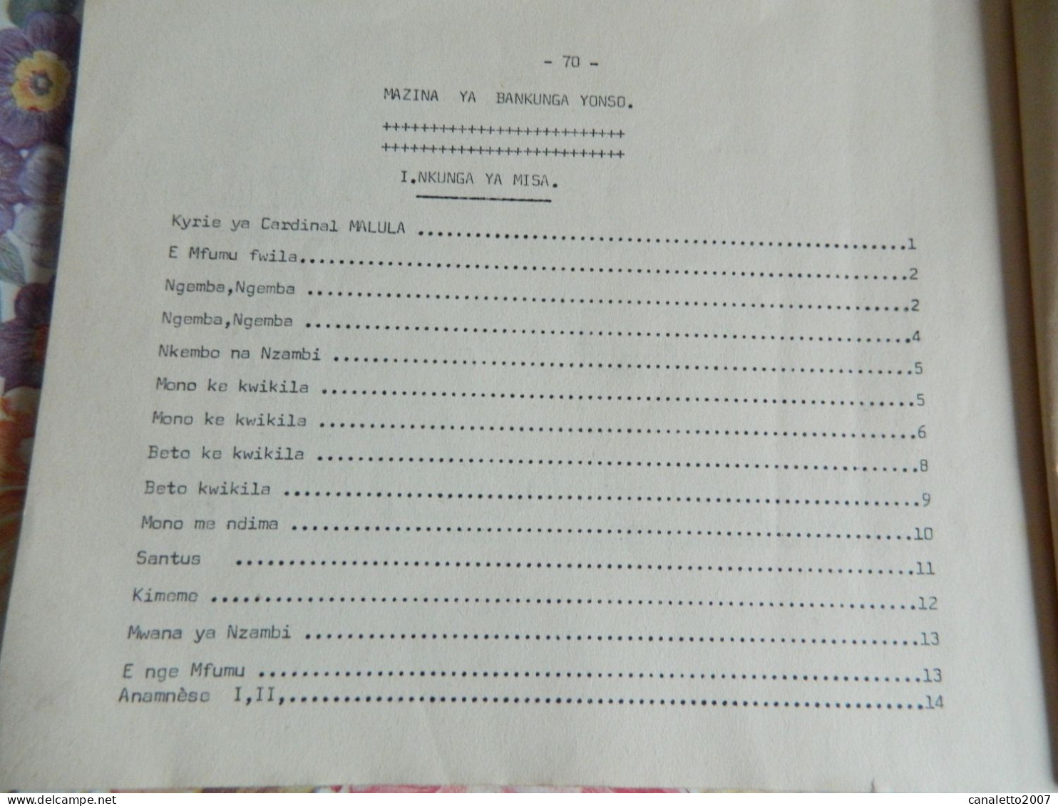 KIKWIT +CONGO: LIVRET DE CHANSONS POUR LA MESS DE 1969 -BETO YIMBA 76 PAGES EN LANGUE DU CONGO -SWAILI ?? - Culture
