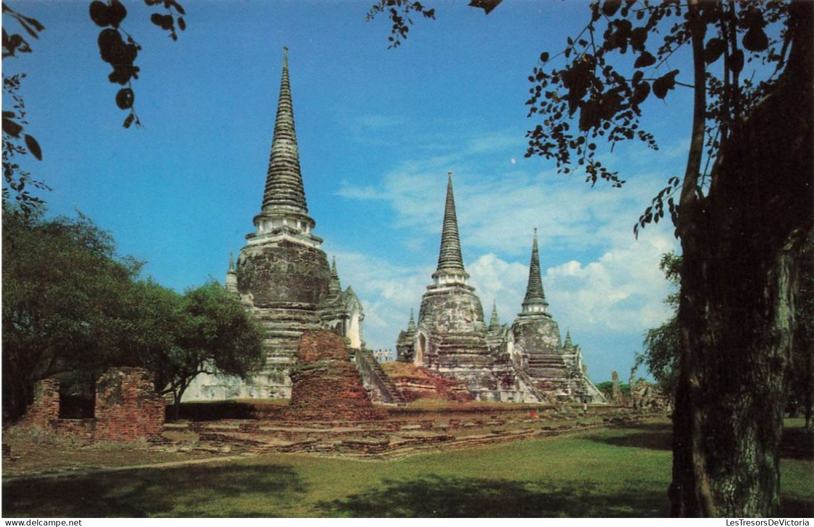 THAILANDE - Chedee Sam - Ong Wat Phrasri San Phet In Ayudhya Province  - Colorisé - Carte Postale - Thaïlande