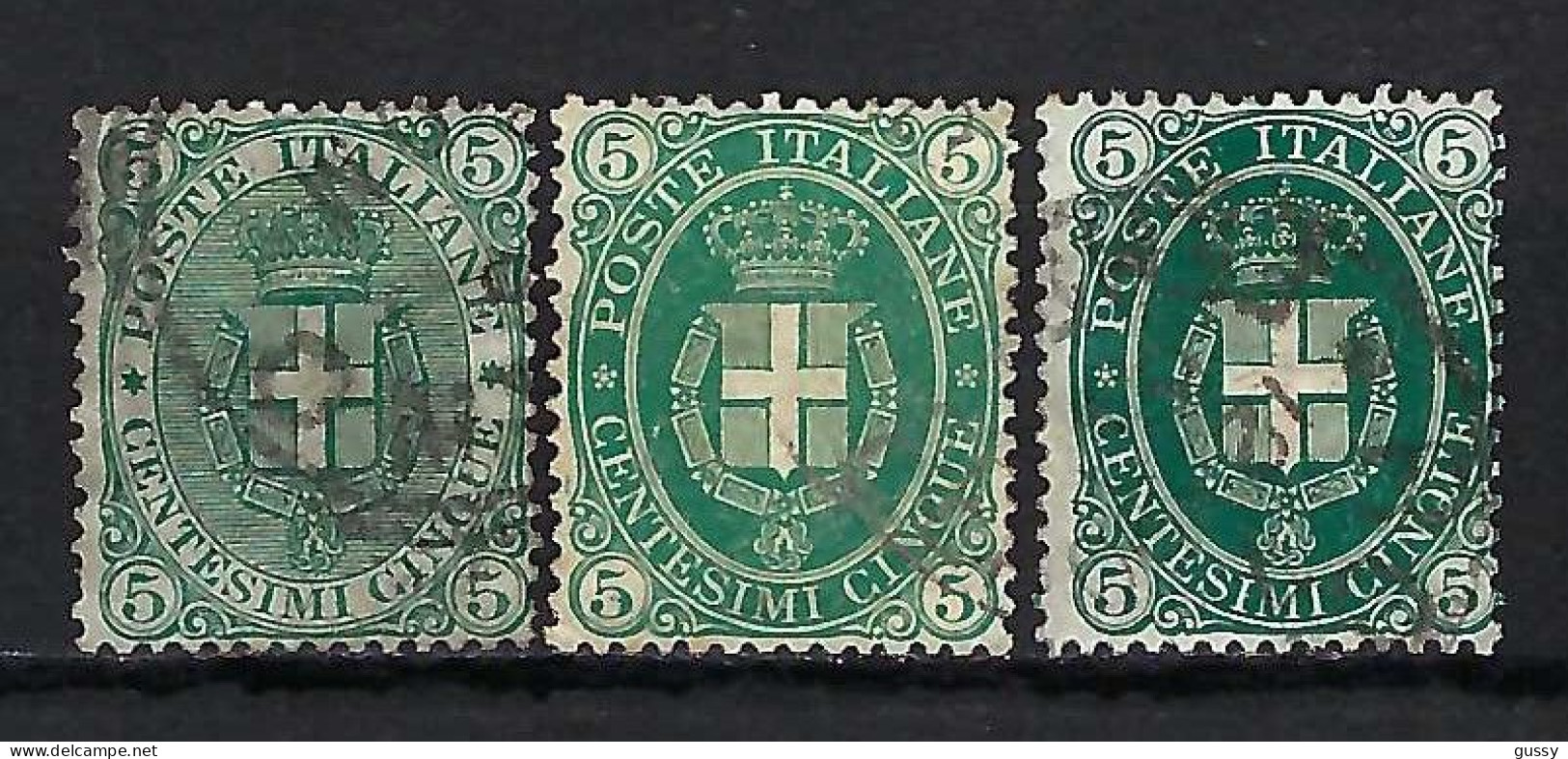 ITALIE Ca.1891-97: 3x Le Y&T 57 Obl., 3 Nuances - Usati