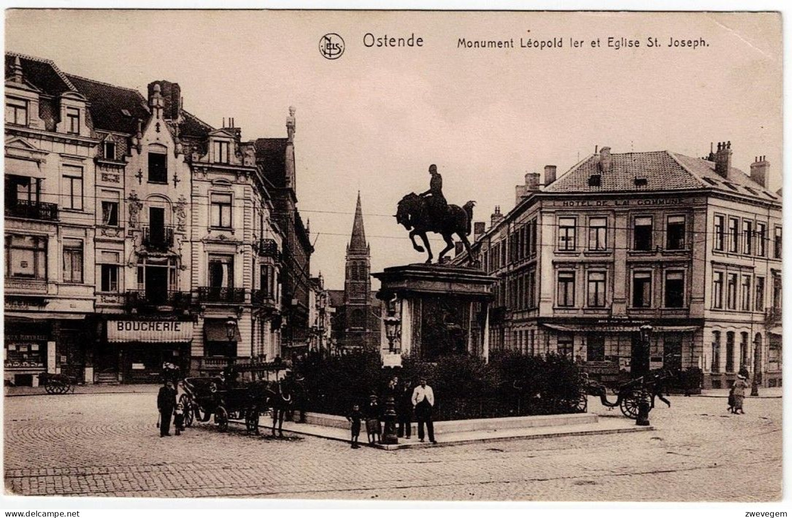 OSTENDE - MONUMENT Leopold Ier Et Eglise St. Joseph. (Feldpost ) - Oostende