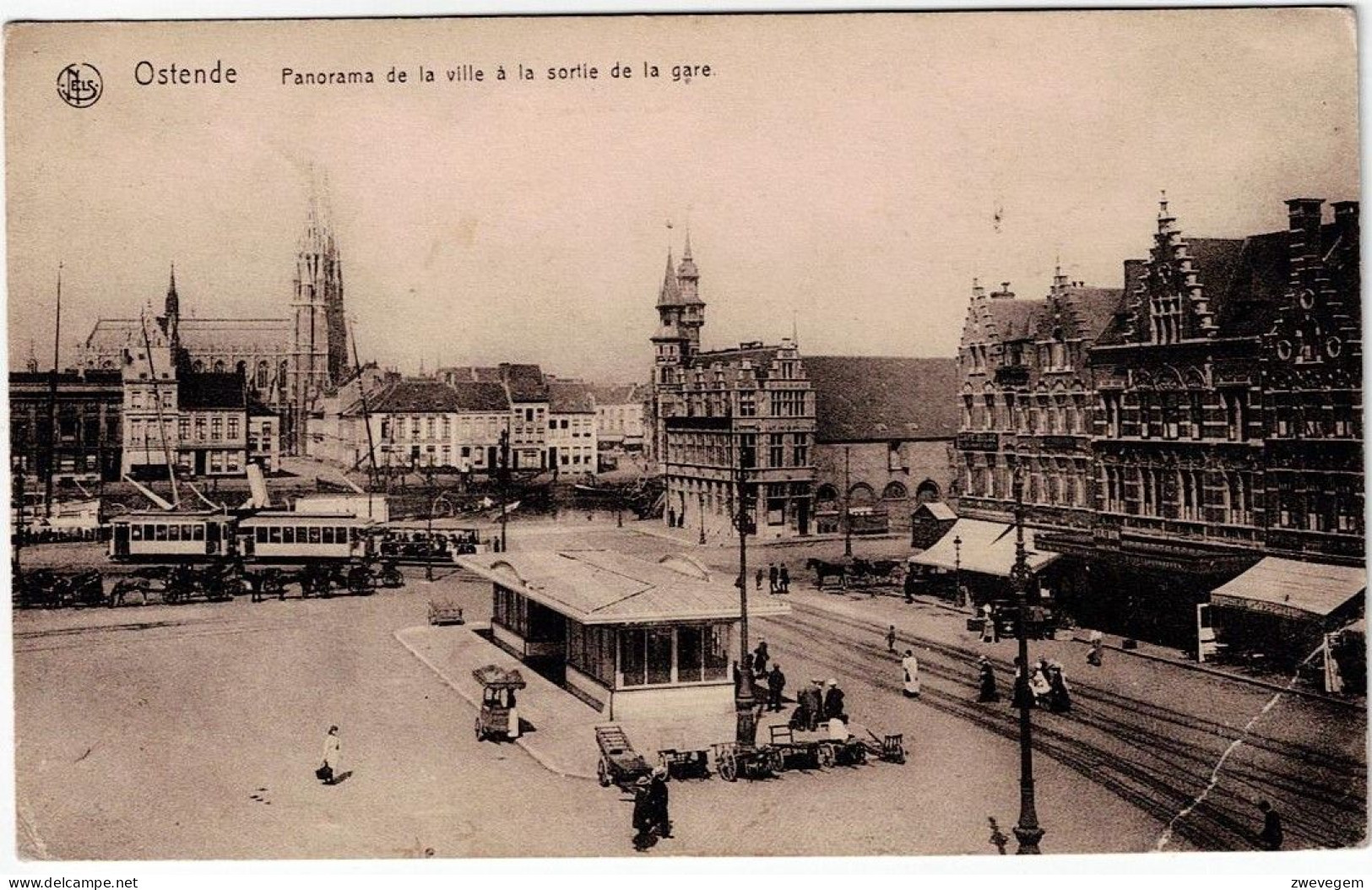 OSTENDE - Panorama De La Ville à La Sortie De La Gare. (Feldpost ) - Oostende