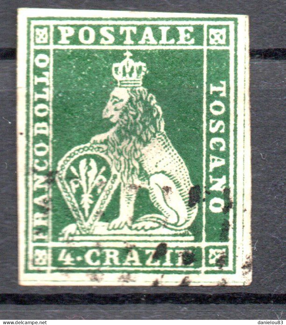 Timbre Grand Duché De Toscane YT N° 14 - Année 1857 - Couleur Vert - Oblitéré - Toskana