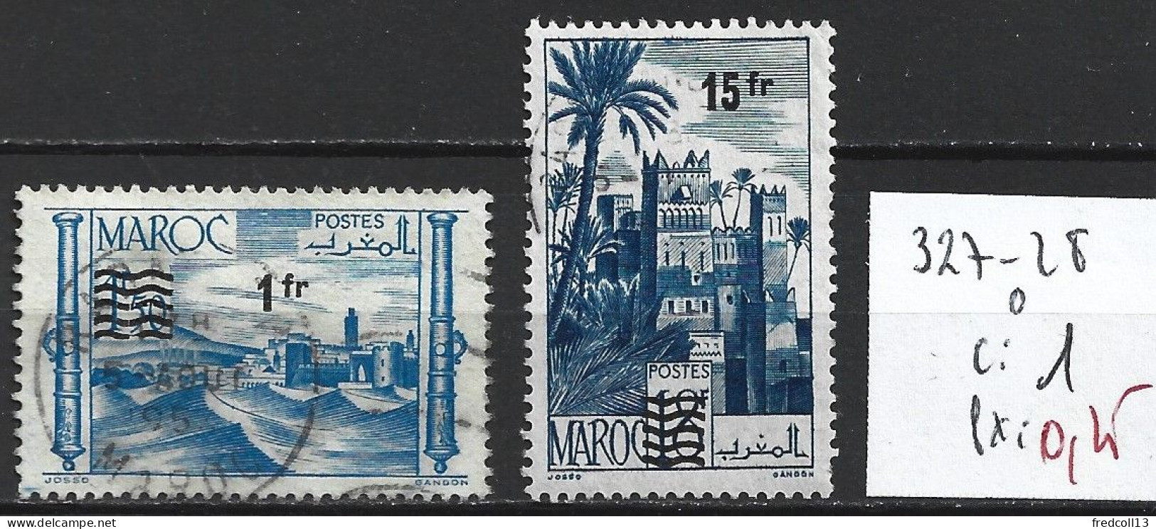 MAROC FRANCAIS 327-28 Oblitérés Côte 1 € - Used Stamps