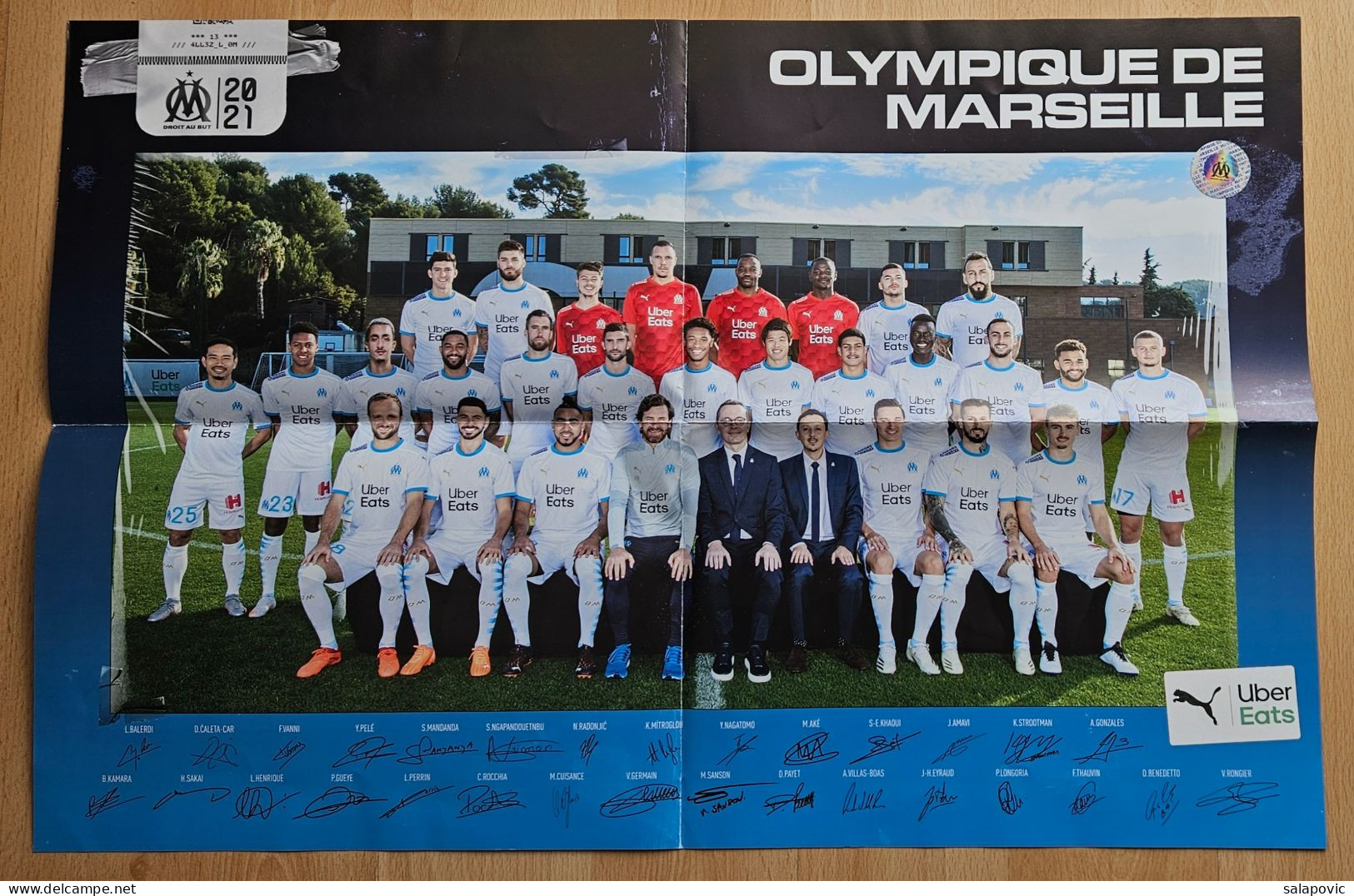 Olympique De Marseille Poster 59.8 X 39.6 Cm  SL3/2 - Sonstige & Ohne Zuordnung