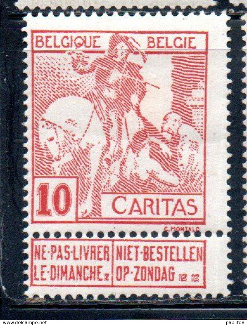 BELGIQUE BELGIE BELGIO BELGIUM 1910 CHARITY CARITAS ST. MARTIN OF TOURS DIVIDING HIS CLOAK WITH A BEGGAR 10c MH - 1910-1911 Caritas
