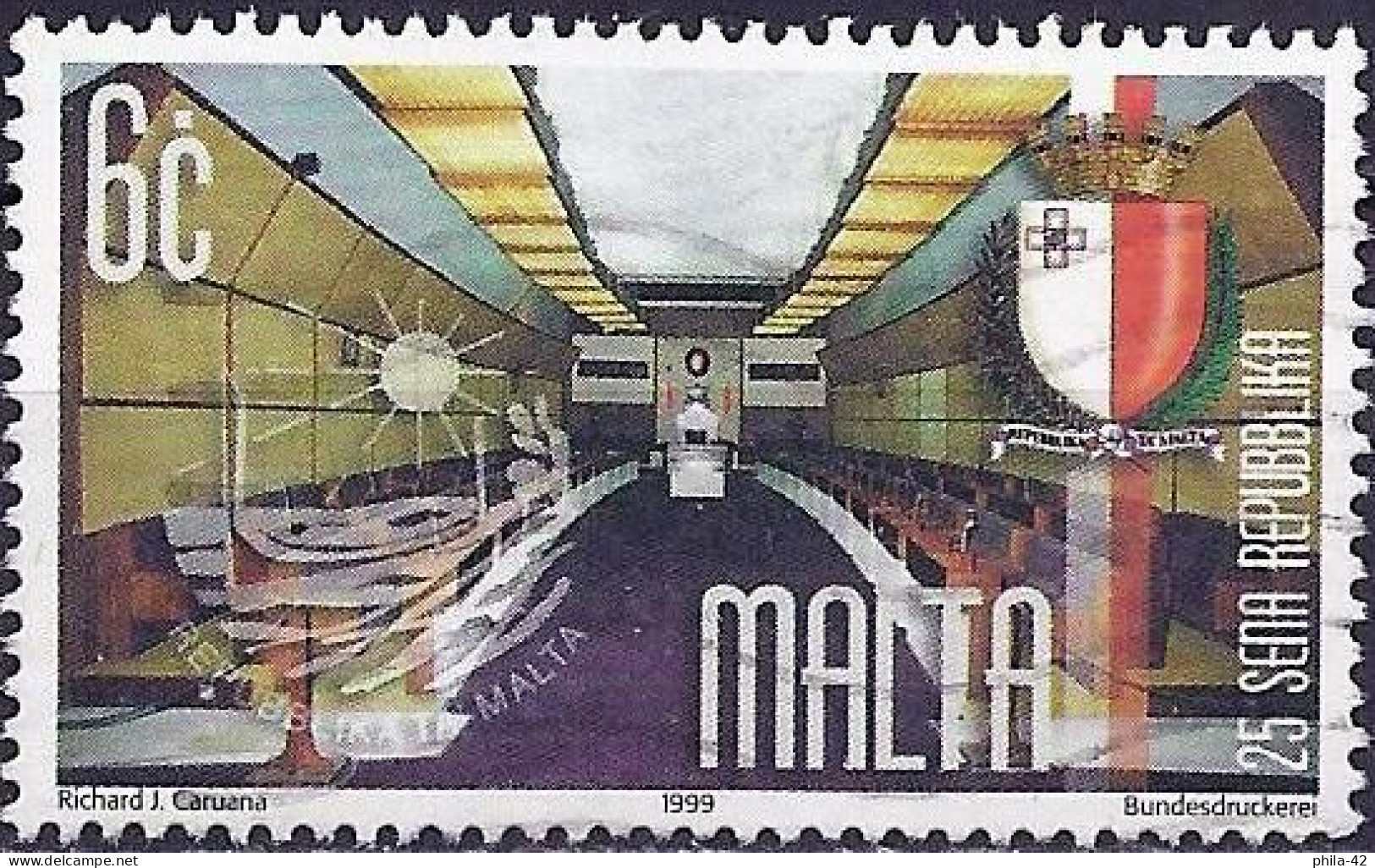 Malta 1999 - Mi 1109 - YT 1082 ( Parliament Chamber And Coats Of Arms ) - Malte