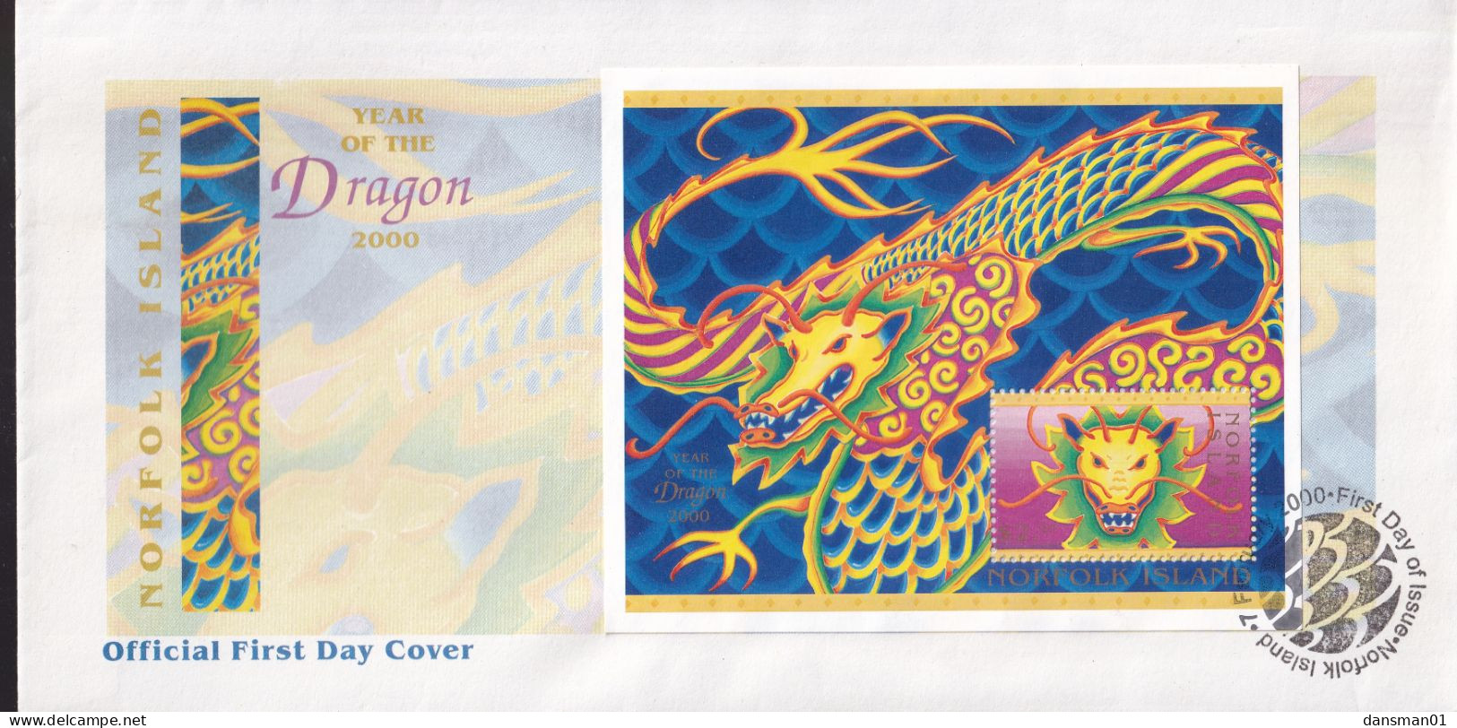 Norfolk Island 2000 Year Of The Dragon Sc 969 FDC - Norfolk Island