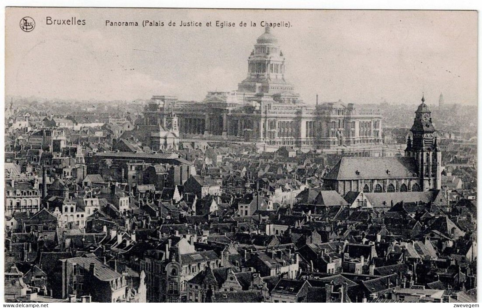 BRUXELLES - ,Panorama (palais De Justce Et Eglise De La Chapelle. (Feldpost Enghien ) - Mehransichten, Panoramakarten