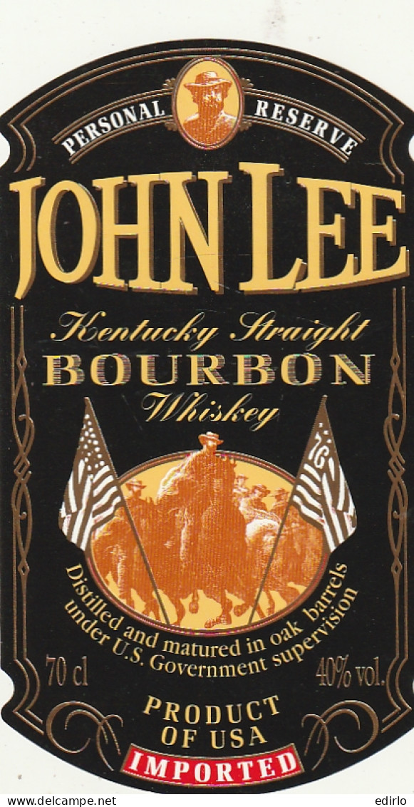 ***  ETIQUETTE ***    Belle étiquette BOURBON IMPORT --- Wisky John Lee - Whisky