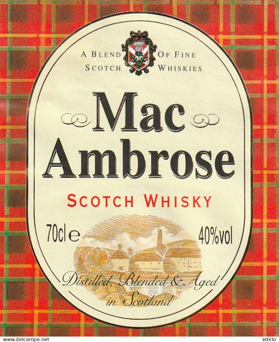***  ETIQUETTE ***     MAC AMBROSE - 75cl   Scotch WIISKY écosse  - Whisky