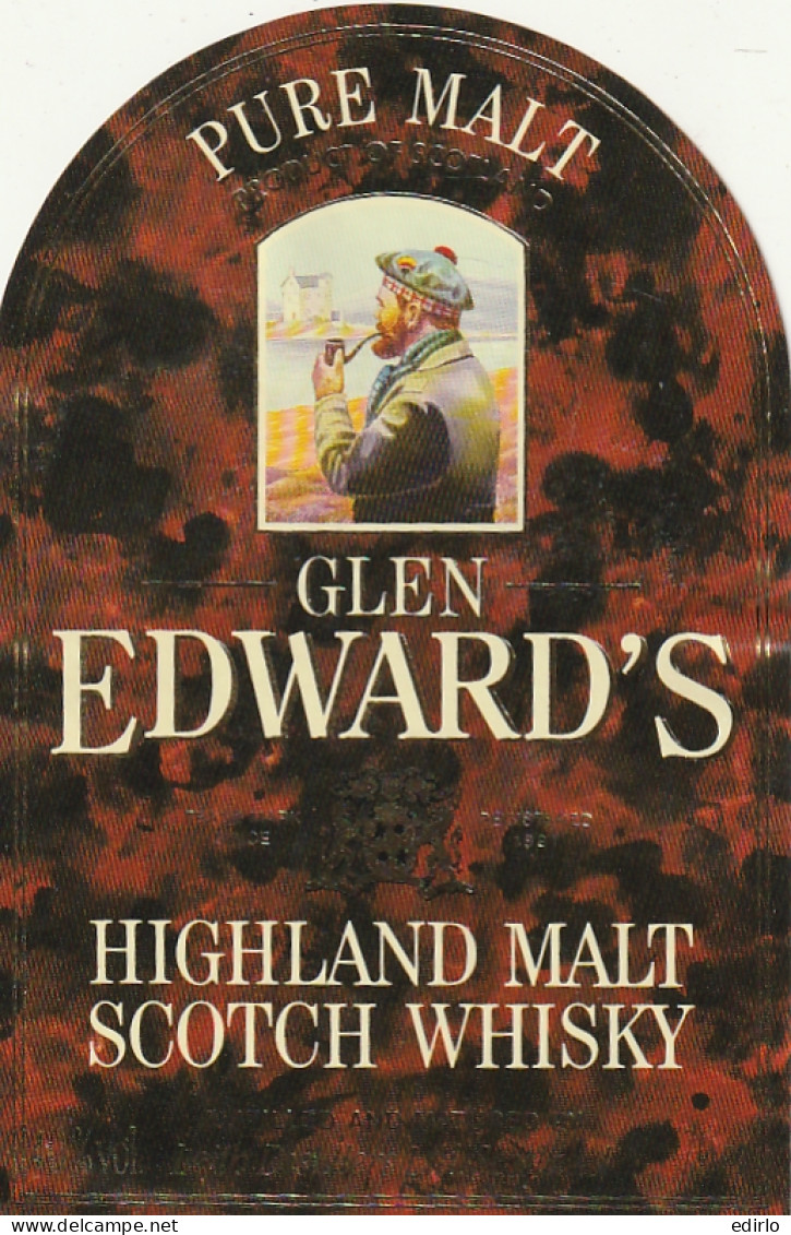 ***  ETIQUETTE ***     Glen Edward's Scotch Wisky Highland Malt - Whisky