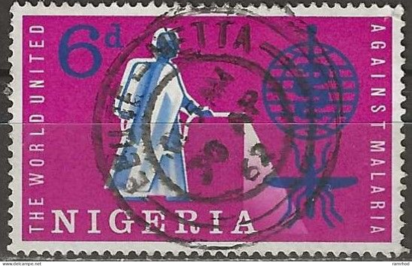 NIGERIA 1962 Malaria Eradication - 6d. Insecticide Spraying FU - Nigeria (1961-...)