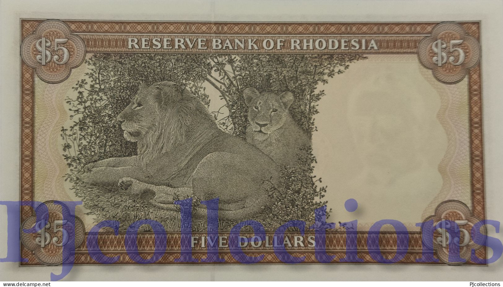 RHODESIA 5 DOLLARS 1978 PICK 36b UNC - Rhodesia