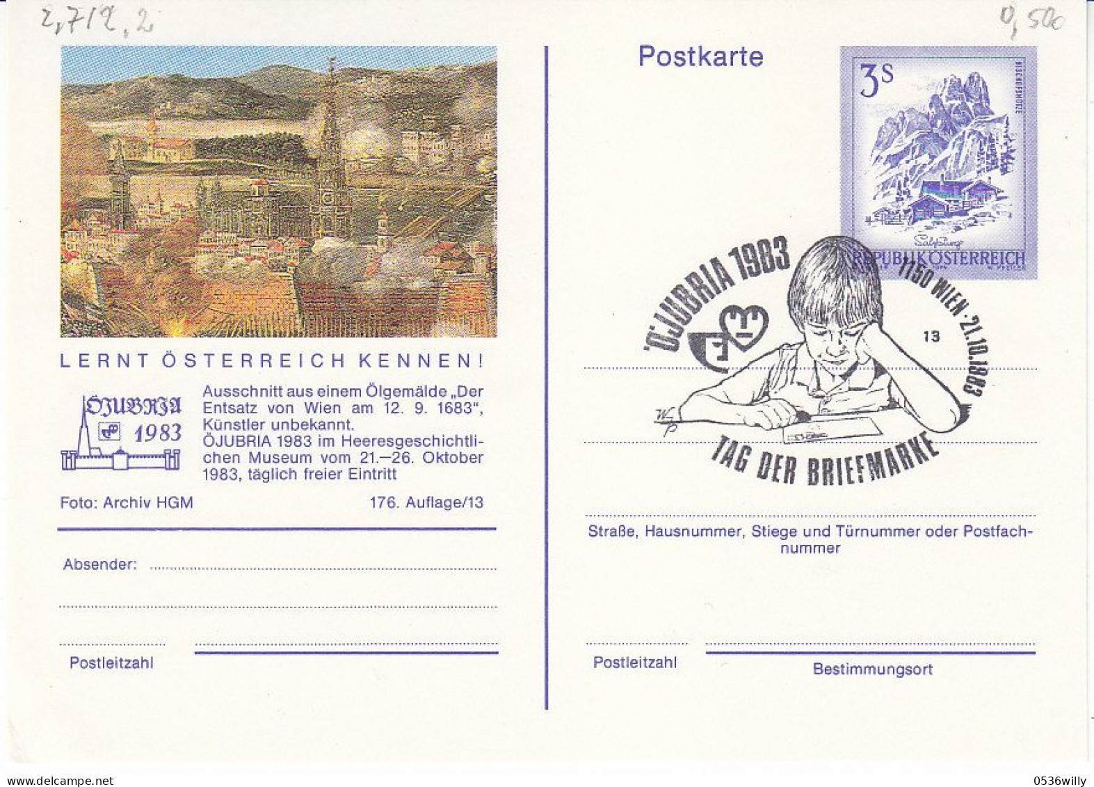 A-Wien 1983. Tag Der Briefmarke. Öjubria 1983 (2.712.2) - Storia Postale