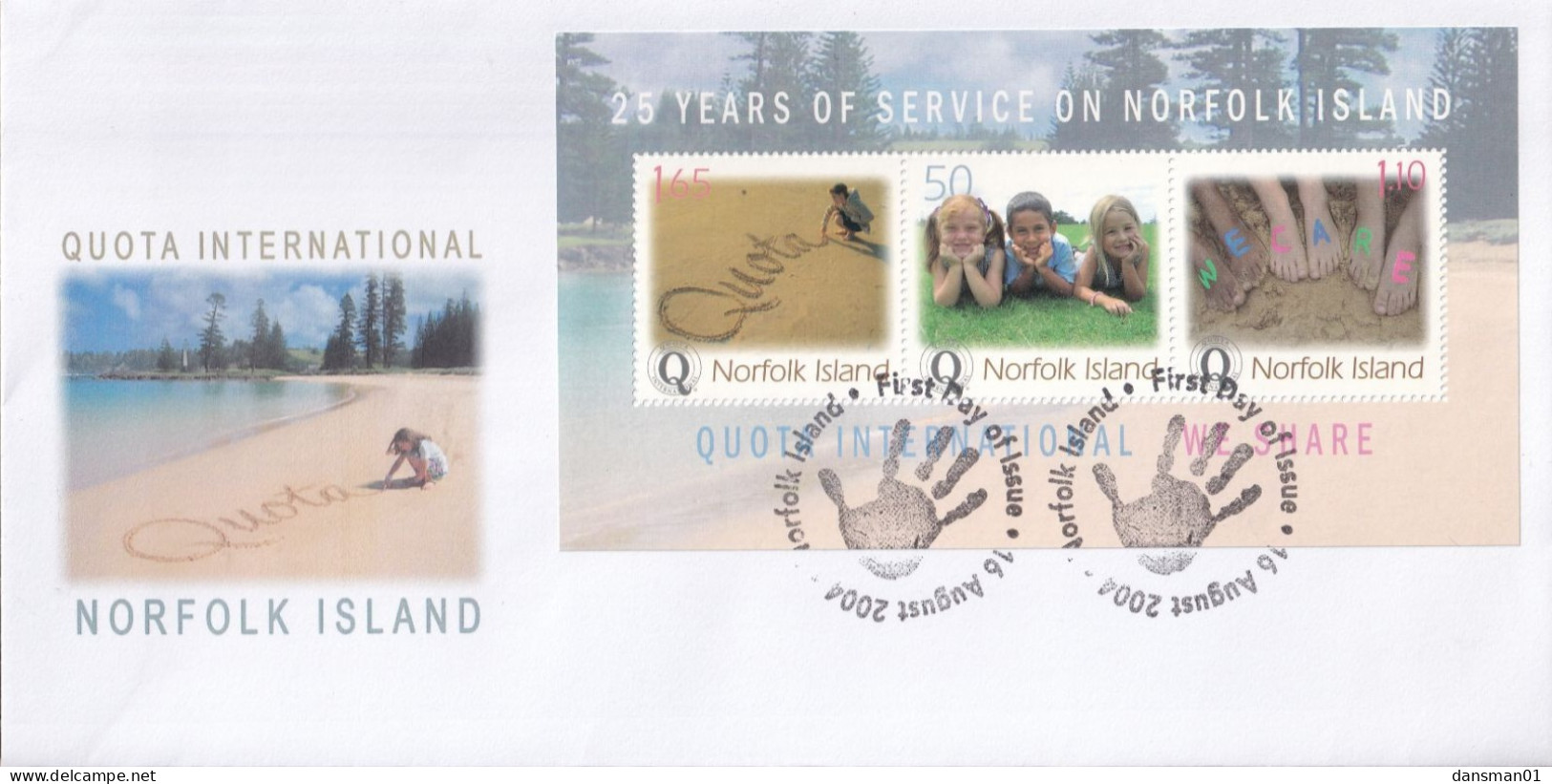 NORFOLK ISLAND 2004 Quota International Sc 822 FDC - Norfolk Island