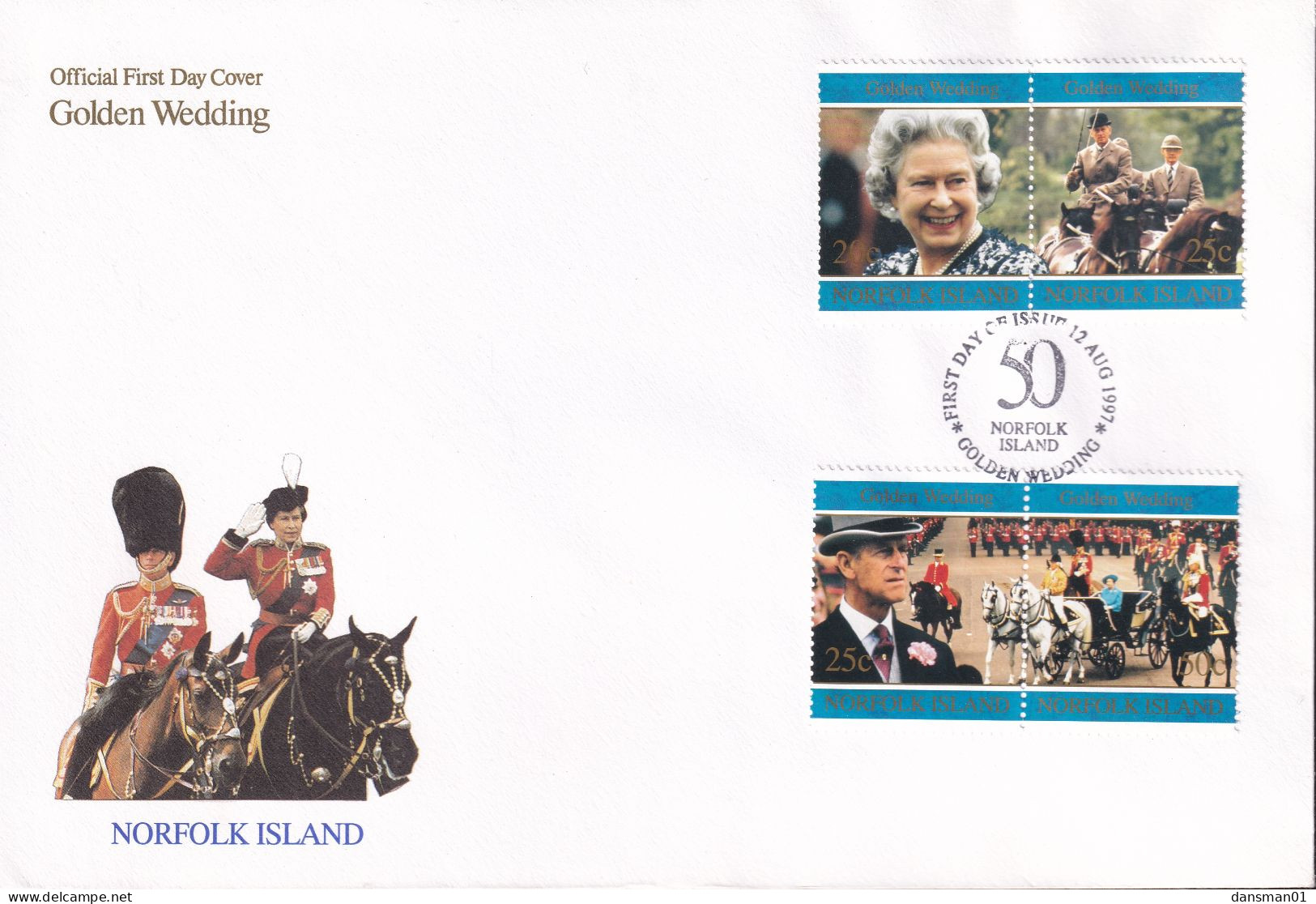 Norfolk Island 1997 50th Anniv Queen Sc 627-30 FDC - Norfolk Island