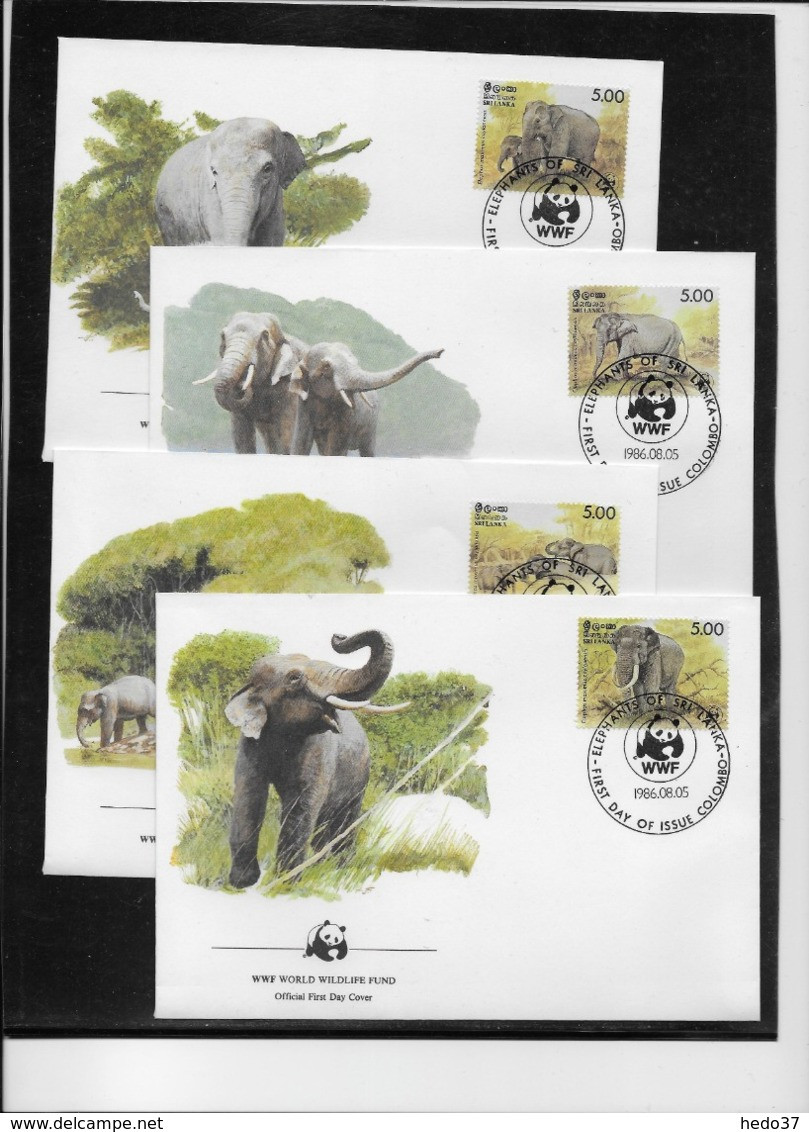 Thème Animaux - W.W.F. - Eléphants - Sri Lanka - Enveloppes - TB - Cartas & Documentos