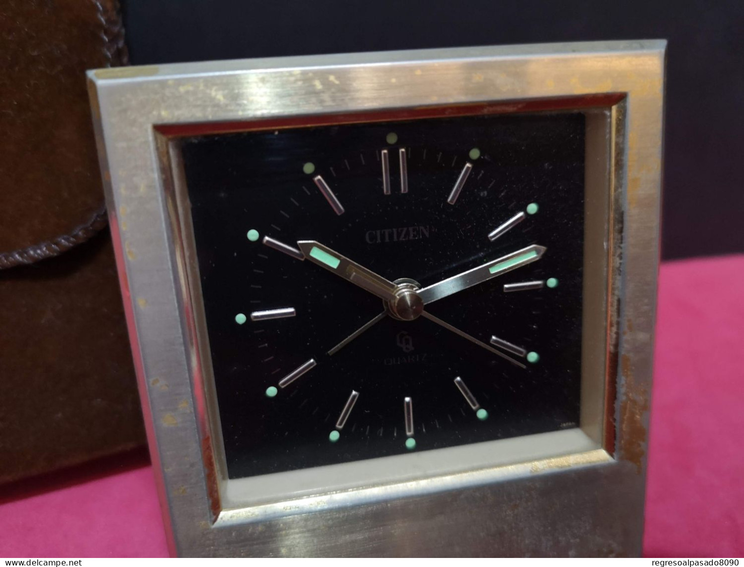 Anitguo Reloj Watch Horloge Despertador De La Marca Citizen De Viaje Con Bolsa Funda Original. - Wekkers