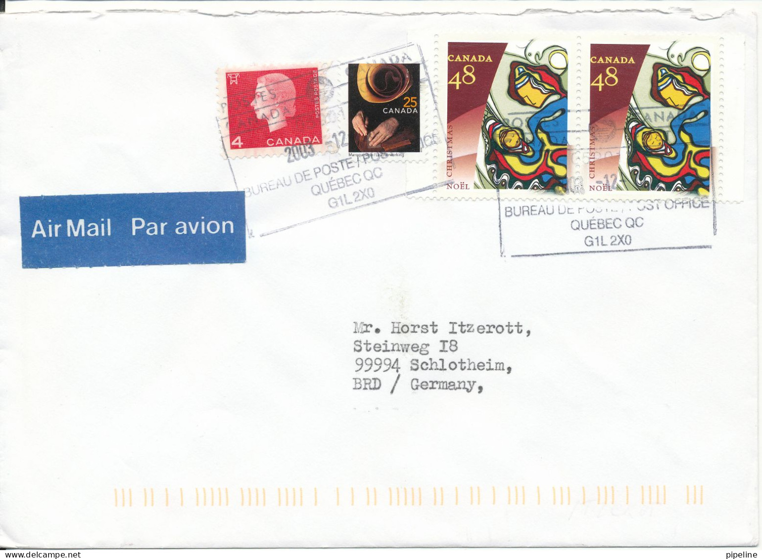 Canada Cover Sent Air Mail To Germany 10-12-2003 Topic Stamps - Brieven En Documenten